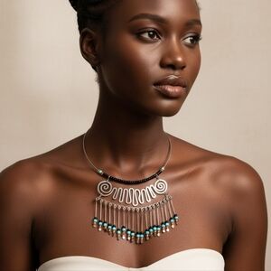 Statement bead wire Necklace